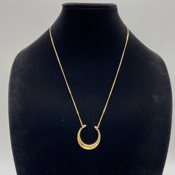 Sella & Dot Double Horn Pendant Gold Tone Necklace - Picture 3 of 4